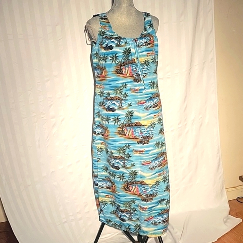 Naupaka Hawaii Women's Sleeveless Island Scenery with  Dress, Size: L